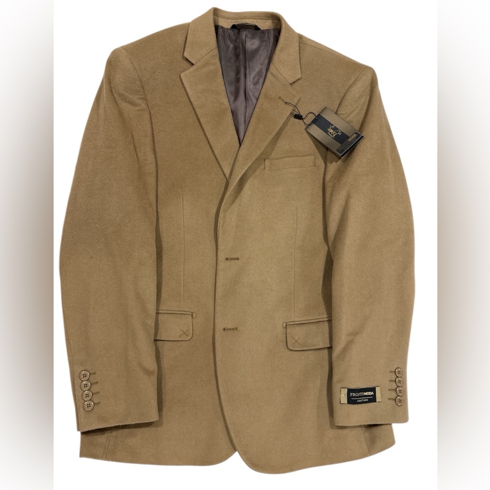 PRONTOMODA COUTURE Lambs Wool & Cashmere Single Breast Suit Jacket 40R NWT